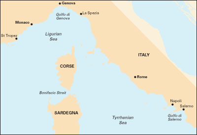 Ligurian and Tyrrhenian Seas